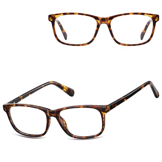 Okulary zerówki oprawki korekcyjne medium prostokątne AM70B jasna panterka ze sklepu Stylion w kategorii Oprawki do okularów męskich - zdjęcie 185965962