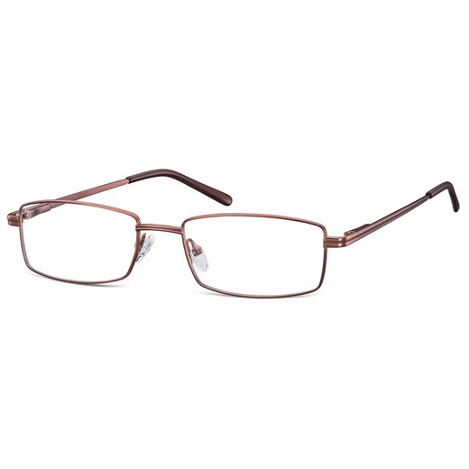 Oprawki korekcyjne zerówki okulary prostokątne metalowe 510B brązowe ze sklepu Stylion w kategorii Oprawki do okularów damskie - zdjęcie 185965992