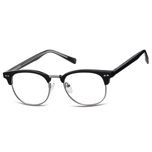 Okulary zerówki owalne oprawki korekcyjne 879A czarny/srebrny ze sklepu Stylion w kategorii Oprawki do okularów damskie - zdjęcie 185965994