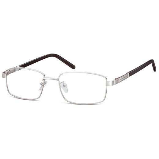 Męskie oprawki korekcyjne zerówki okulary prostokątne metalowe 659C Srebrne ze sklepu Stylion w kategorii Oprawki do okularów męskich - zdjęcie 185966020