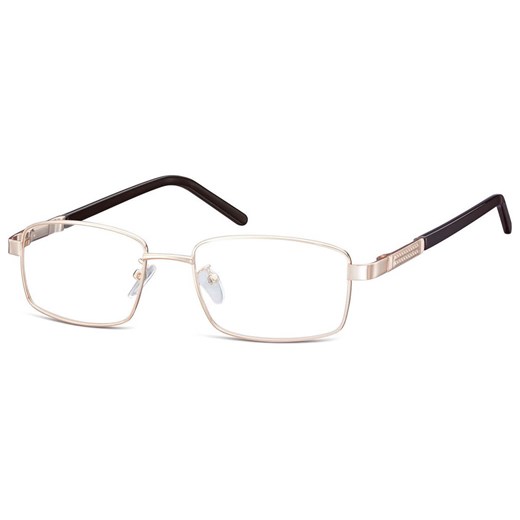 Męskie oprawki korekcyjne zerówki okulary prostokątne metalowe 659D Złote ze sklepu Stylion w kategorii Oprawki do okularów męskich - zdjęcie 185966022