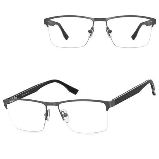 Małe męskie okulary na żyłkę oprawki korekcyjne zerówki 877B grafitowe ze sklepu Stylion w kategorii Okulary korekcyjne męskie - zdjęcie 185966034