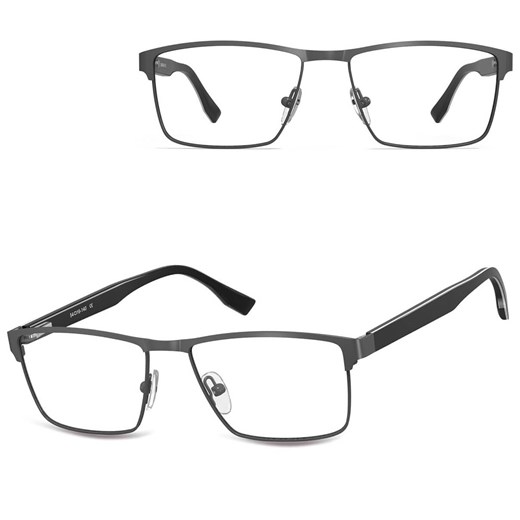 Męskie oprawki korekcyjne okulary zerówki 876B grafitowe ze sklepu Stylion w kategorii Okulary korekcyjne męskie - zdjęcie 185966041