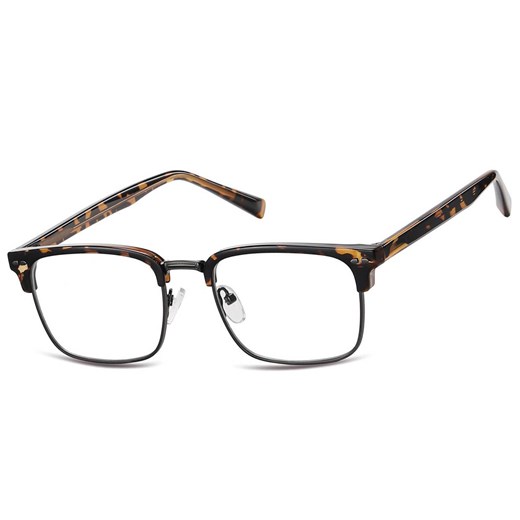 Okulary półramkowe zerówki prostokątne oprawki korekcyjne 878F panterkowy/grafitowy ze sklepu Stylion w kategorii Oprawki do okularów damskie - zdjęcie 185966054