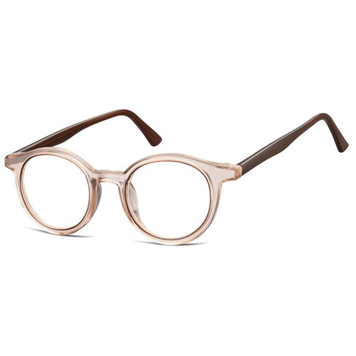 Okrągłe oprawki korekcyjne okulary zerówki TR-97B brązowy transparentny ze sklepu Stylion w kategorii Oprawki do okularów damskie - zdjęcie 185966060