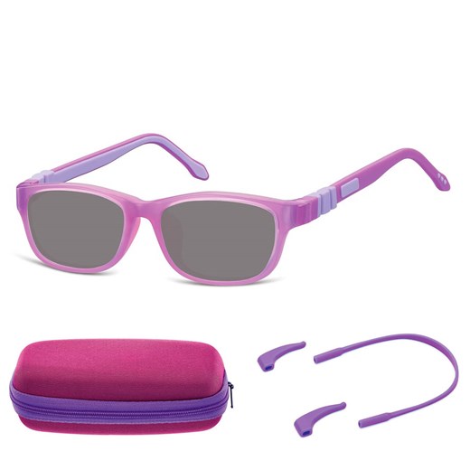 Elastyczne dziecięce okulary przeciwsłoneczne prostokątne + gumka Sunoptic SK6 fioletowe ze sklepu Stylion w kategorii Okulary przeciwsłoneczne dziecięce - zdjęcie 185966074