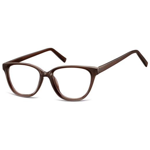 Damskie okulary acetatowe oprawki korekcyjne zerówki kocie AC394F ciemny brąz ze sklepu Stylion w kategorii Okulary zerówki męskie - zdjęcie 185966093