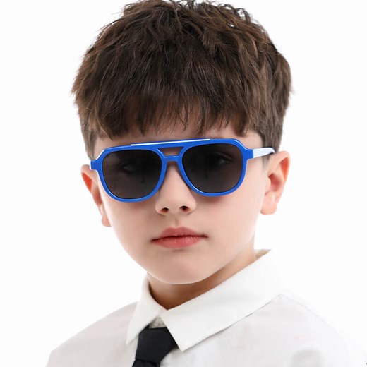 Okulary przeciwsłoneczne pilotki dla dzieci STKD-04A niebieskie - id: 9430 - marki Stylion - 185966131 Okulary przeciwsłoneczne pilotki dla dzieci STKD-04A niebieskie ze sklepu Stylion w kategorii Okulary przeciwsłoneczne dziecięce - zdjęcie 185966131