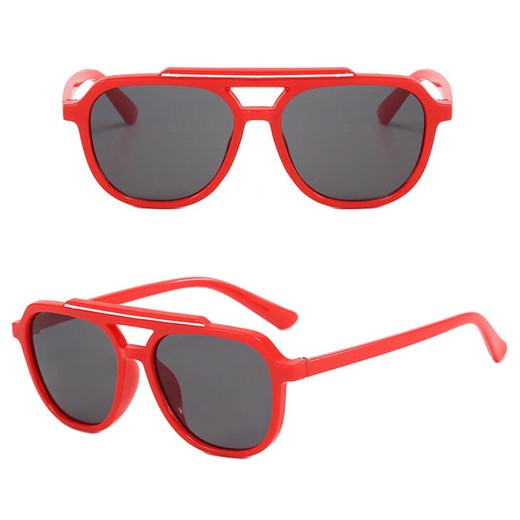 Okulary przeciwsłoneczne pilotki dla dzieci STKD-04C czerwone ze sklepu Stylion w kategorii Okulary przeciwsłoneczne męskie - zdjęcie 185966133