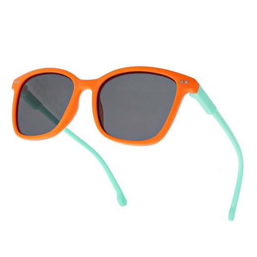 Okulary przeciwsłoneczne dla dzieci STKD-07D pomarańczowy/miętowy ze sklepu Stylion w kategorii Okulary zerówki męskie - zdjęcie 185966174