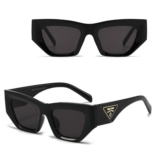 Damskie okulary przeciwsłoneczne z filtrem UV400 - SV104 czarne ze sklepu Stylion w kategorii Okulary przeciwsłoneczne damskie - zdjęcie 185966201