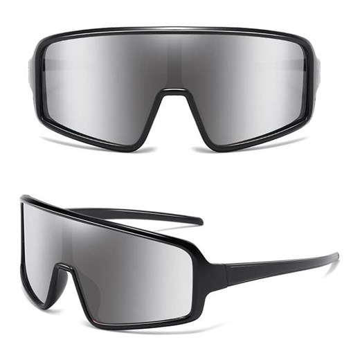 Sportowe okulary przeciwsłoneczne lustrzanki z filtrem UV400 STS-01 czarny/srebrny ze sklepu Stylion w kategorii Okulary przeciwsłoneczne damskie - zdjęcie 185966211