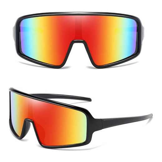 Sportowe okulary przeciwsłoneczne lustrzanki z filtrem UV400 STS-01B czarny/pomarańcz ze sklepu Stylion w kategorii Okulary przeciwsłoneczne damskie - zdjęcie 185966213