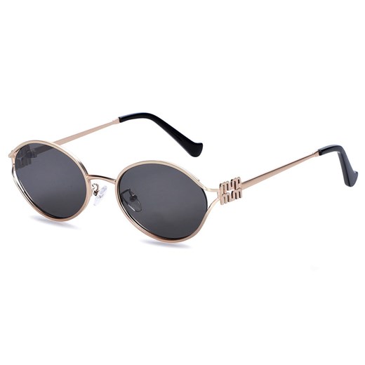 Damskie okulary przeciwsłoneczne owalne UV400 SKK-05 złoty/czarny ze sklepu Stylion w kategorii Okulary przeciwsłoneczne damskie - zdjęcie 185966282