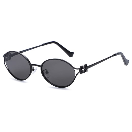 Damskie okulary przeciwsłoneczne owalne UV400 SKK-05B czarne ze sklepu Stylion w kategorii Okulary przeciwsłoneczne damskie - zdjęcie 185966284