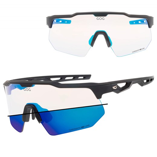 Sportowe okulary przeciwsłoneczne fotochromowe GOG E606-1C czarne ze sklepu Stylion w kategorii Okulary korekcyjne męskie - zdjęcie 185966311