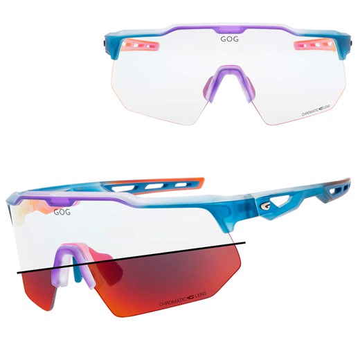Sportowe okulary przeciwsłoneczne fotochromowe GOG E606-2C niebieski/fiolet ze sklepu Stylion w kategorii Okulary korekcyjne męskie - zdjęcie 185966312