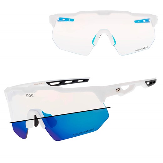 Sportowe okulary przeciwsłoneczne fotochromowe GOG E606-3C biały ze sklepu Stylion w kategorii Okulary korekcyjne męskie - zdjęcie 185966313