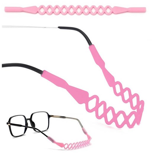 Silikonowy pasek do okularów plecionka - Jasny Róż ze sklepu Stylion w kategorii Okulary korekcyjne męskie - zdjęcie 185966352