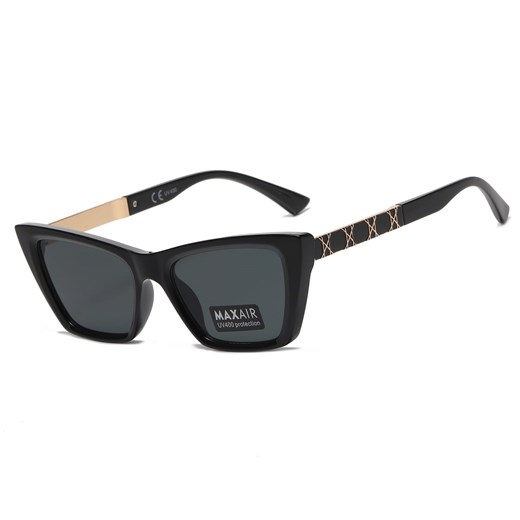 Damskie okulary przeciwsłoneczne kocie z filtrem UV400 ST-MAX10 czarny ze sklepu Stylion w kategorii Oprawki do okularów męskich - zdjęcie 185966430