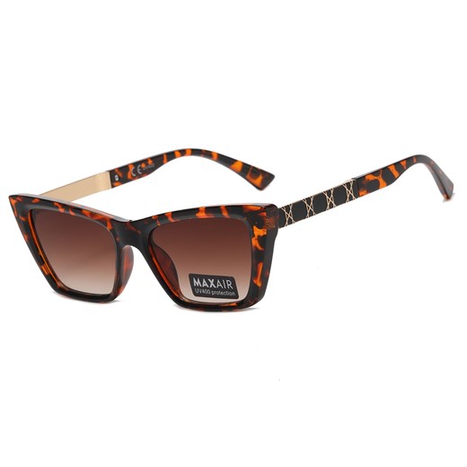 Damskie okulary przeciwsłoneczne kocie z filtrem UV400 ST-MAX10B panterka/brąz ze sklepu Stylion w kategorii Oprawki do okularów męskich - zdjęcie 185966431