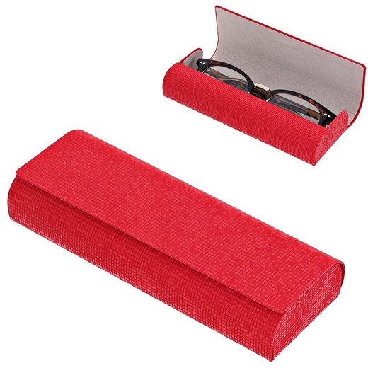 Etui okularowe na magnes ET-124A Czerwone mieniące ze sklepu Stylion w kategorii Oprawki do okularów męskich - zdjęcie 185966444