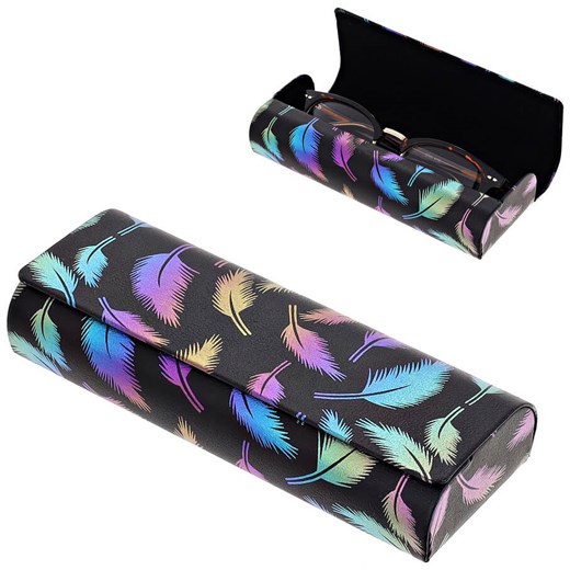 Etui okularowe na magnes holograficzne pióra ET-130 Czarne ze sklepu Stylion w kategorii Etui - zdjęcie 185966450