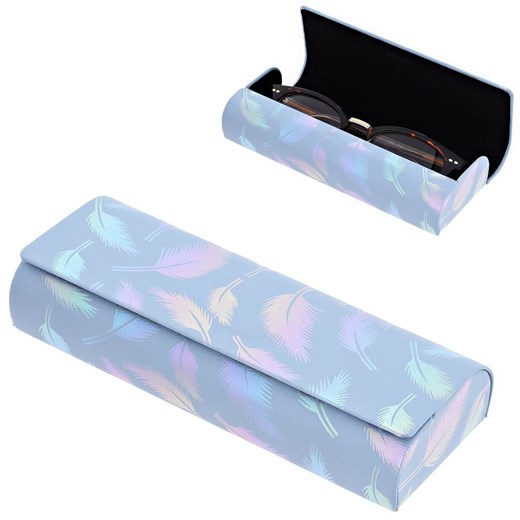 Etui okularowe na magnes holograficzne pióra ET-130C Błękitne ze sklepu Stylion w kategorii Etui - zdjęcie 185966453
