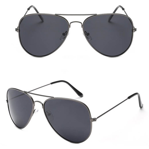 Okulary przeciwsłoneczne pilotki 2161B Grafit/Czarny ze sklepu Stylion w kategorii Okulary zerówki damskie - zdjęcie 185966473