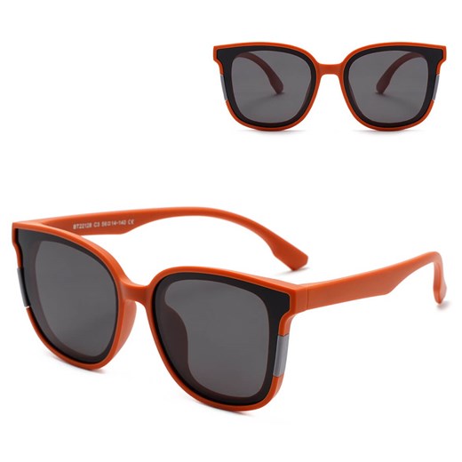 Dziecięce 4-7 lat gumowe okulary przeciwsłoneczne polaryzacyjne POL-JR-60E pomarańczowe ze sklepu Stylion w kategorii Okulary przeciwsłoneczne dziecięce - zdjęcie 185966480