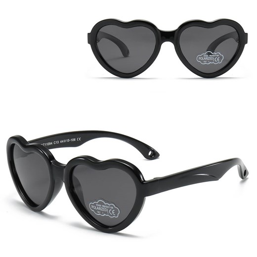 Dziecięce 2-4 lata gumowe okulary przeciwsłoneczne polaryzacyjne serce POL-JR-65 czarne - id: 9826 - marki Stylion - 185966490 Dziecięce 2-4 lata gumowe okulary przeciwsłoneczne polaryzacyjne serce POL-JR-65 czarne ze sklepu Stylion w kategorii Okulary przeciwsłoneczne dziecięce - zdjęcie 185966490