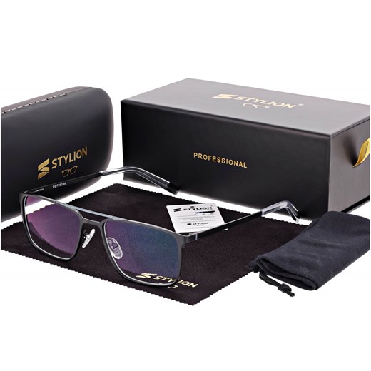 Męskie okulary Fotochromowe PREMIUM +3.25 do czytania z antyrefleksem STF380 ze sklepu Stylion w kategorii Okulary korekcyjne męskie - zdjęcie 185966562