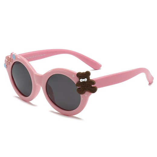 Dziecięce 3-6 lat gumowe okulary przeciwsłoneczne polaryzacyjne POL-JR-68B różowe ze sklepu Stylion w kategorii Okulary przeciwsłoneczne dziecięce - zdjęcie 185966603