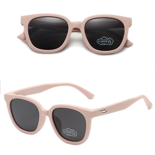 Dziecięce 5-9 lat gumowe okulary przeciwsłoneczne polaryzacyjne POL-JR-66D pudrowy róż ze sklepu Stylion w kategorii Okulary korekcyjne męskie - zdjęcie 185966621