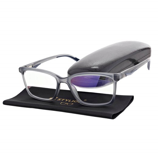 Męskie okulary +2.50 do czytania i komputera Blue Light ST339 szare ze sklepu Stylion w kategorii Okulary korekcyjne męskie - zdjęcie 185966643