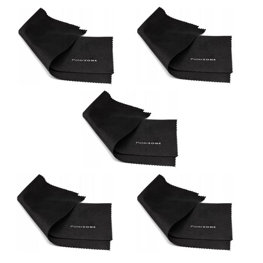 5x Ściereczka z mikrofibry do okularów - czarna - PolarZone 18x15 ze sklepu Stylion w kategorii Oprawki do okularów damskie - zdjęcie 185966652