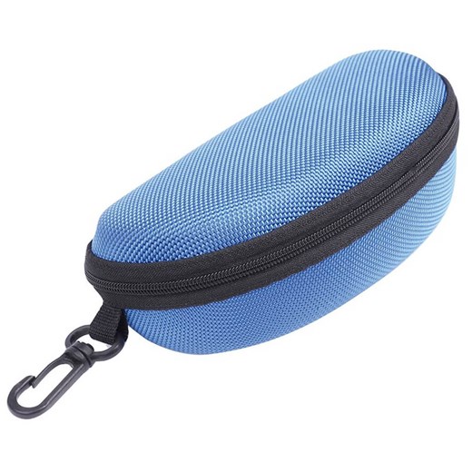 Etui na okulary futerał na zamek z karabińczykiem kolor niebieski ze sklepu Stylion w kategorii Okulary zerówki męskie - zdjęcie 185966661