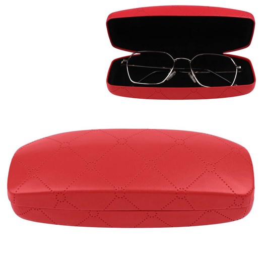 Czerwone etui na okulary w kratę STHC-97B ze sklepu Stylion w kategorii Etui - zdjęcie 185966691