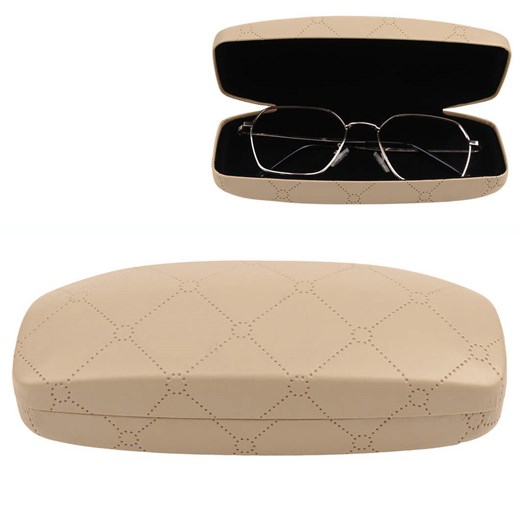 Beżowe etui na okulary w kratę STHC-97C ze sklepu Stylion w kategorii Etui - zdjęcie 185966692