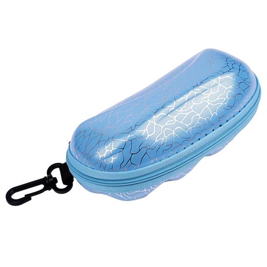 Niebieskie etui okularowe futerał na zamek z karabińczykiem ETC-96C ze sklepu Stylion w kategorii Etui - zdjęcie 185966704