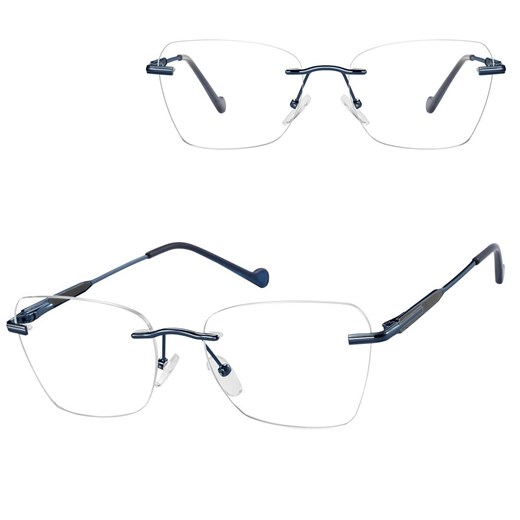 Bezramkowe oprawki korekcyjne okulary zerówki patentki na teleskopach 871E garantowe ze sklepu Stylion w kategorii Okulary korekcyjne damskie - zdjęcie 185966742