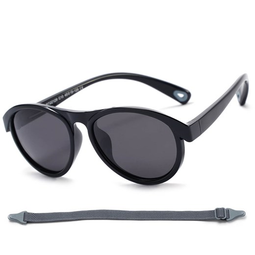 Dziecięce 3-6 lat gumowe okulary przeciwsłoneczne polaryzacyjne z gumką POL-JR-71 czarne - id: 10155 - marki Stylion - 185966820 Dziecięce 3-6 lat gumowe okulary przeciwsłoneczne polaryzacyjne z gumką POL-JR-71 czarne ze sklepu Stylion w kategorii Okulary przeciwsłoneczne dziecięce - zdjęcie 185966820