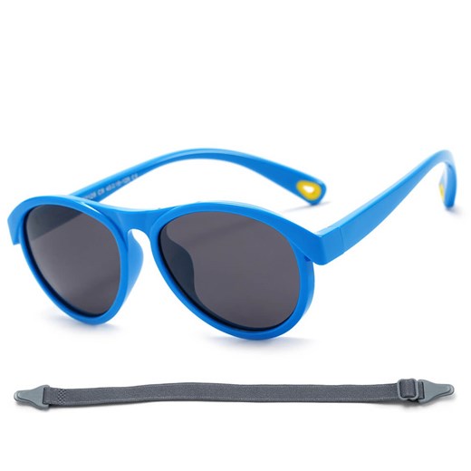 Dziecięce 3-6 lat gumowe okulary przeciwsłoneczne polaryzacyjne z gumką POL-JR-71A niebieskie - id: 10156 - marki Stylion - 185966821 Dziecięce 3-6 lat gumowe okulary przeciwsłoneczne polaryzacyjne z gumką POL-JR-71A niebieskie ze sklepu Stylion w kategorii Okulary przeciwsłoneczne dziecięce - zdjęcie 185966821