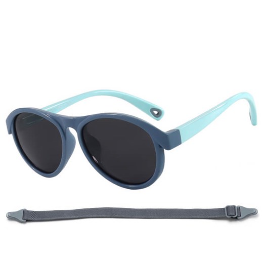 Dziecięce 3-6 lat gumowe okulary przeciwsłoneczne polaryzacyjne z gumką POL-JR-71D granat/mięta - id: 10159 - marki Stylion - 185966824 Dziecięce 3-6 lat gumowe okulary przeciwsłoneczne polaryzacyjne z gumką POL-JR-71D granat/mięta ze sklepu Stylion w kategorii Okulary przeciwsłoneczne dziecięce - zdjęcie 185966824