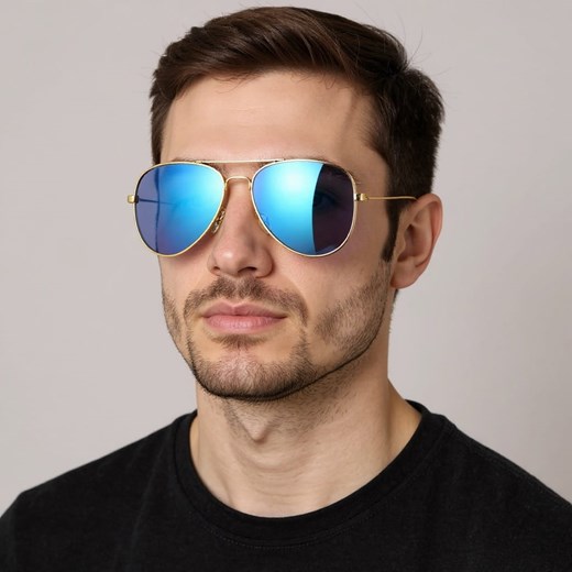 Okulary przeciwsłoneczne z polaryzacją pilotki POL-3026F srebrny/niebieski ze sklepu Stylion w kategorii Okulary przeciwsłoneczne damskie - zdjęcie 185966874