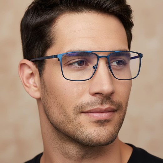 Męskie okulary PREMIUM +1.50 do czytania i komputera Blue Light+Antyrefleks STL280 niebieskie ze sklepu Stylion w kategorii Okulary korekcyjne męskie - zdjęcie 185966920