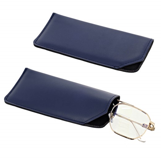 Pokrowiec na okulary w wersji wsuwanej ET-136A granatowy ze sklepu Stylion w kategorii Etui - zdjęcie 185966934