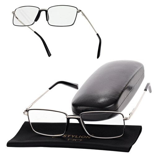 Plusy +2.00 Męskie okulary do czytania korekcyjne FLEX ST333 srebrne ze sklepu Stylion w kategorii Okulary korekcyjne męskie - zdjęcie 185967000