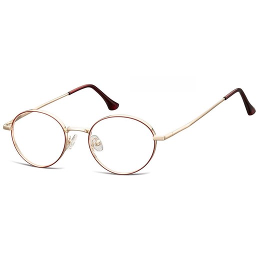 Okulary zerówki oprawki korekcyjne medium M299C złoto-bordowe ze sklepu Stylion w kategorii Oprawki do okularów damskie - zdjęcie 185967244