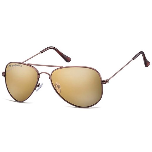 Kawowe Pilotki okulary lustrzane aviator MS94D ze sklepu Stylion w kategorii Okulary przeciwsłoneczne męskie - zdjęcie 185967393